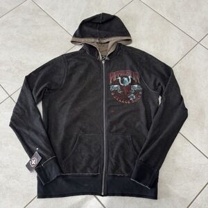 Affliction Hoodie Mens M Brighton Bombers Reversible Grunge Biker NWT *stains